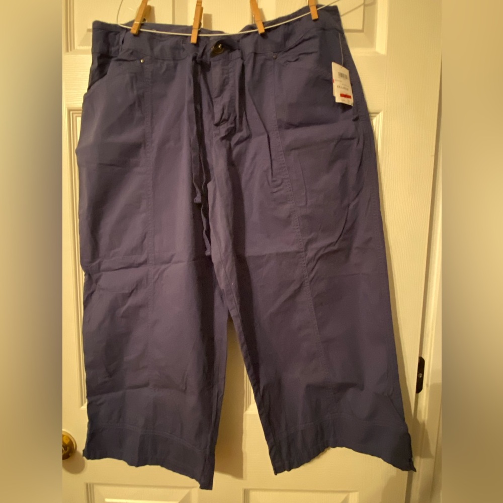 NWT Fresh Produce Safari Capris Pants Size XXL Moonlight Blue